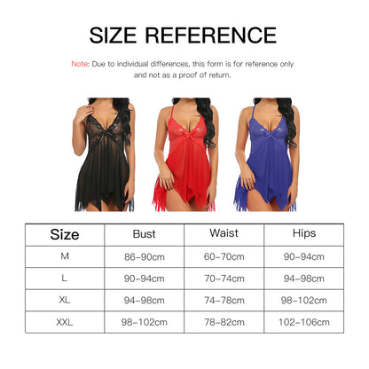 Womens Lace Sexy Lingerie Babydoll Nightdress Thong G-String Underwear Sleepwear