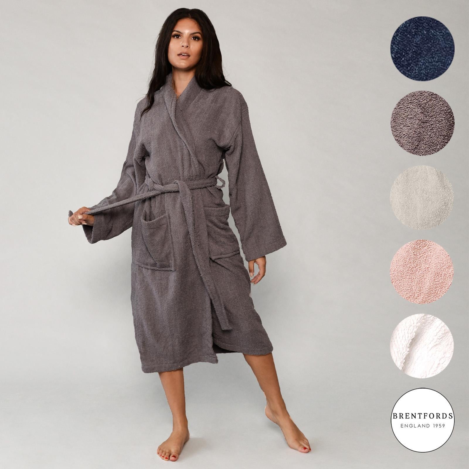 Brentfords Luxury 100% Cotton Bath Robe Terry Towel Soft Dressing Gown Unisex