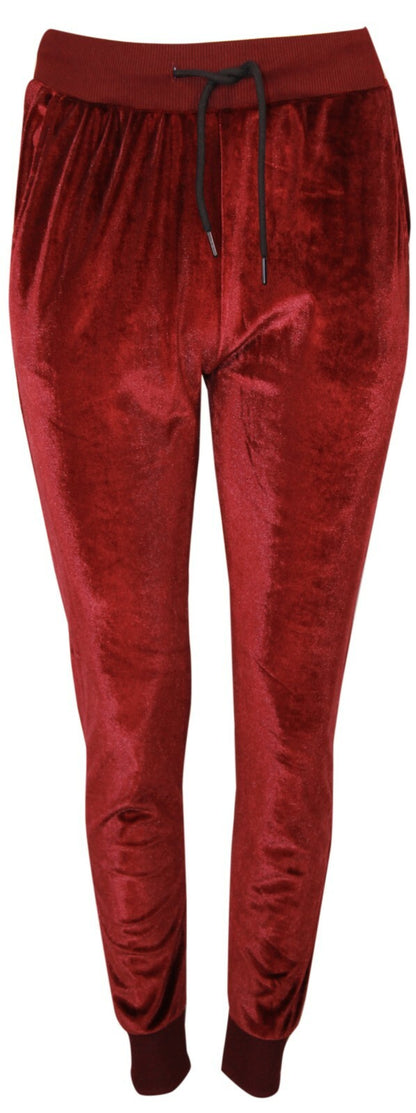 Womens Ladies Velour Velvet Hooded Top Long Sleeve Loungewear 2PCS Tracksuit Set