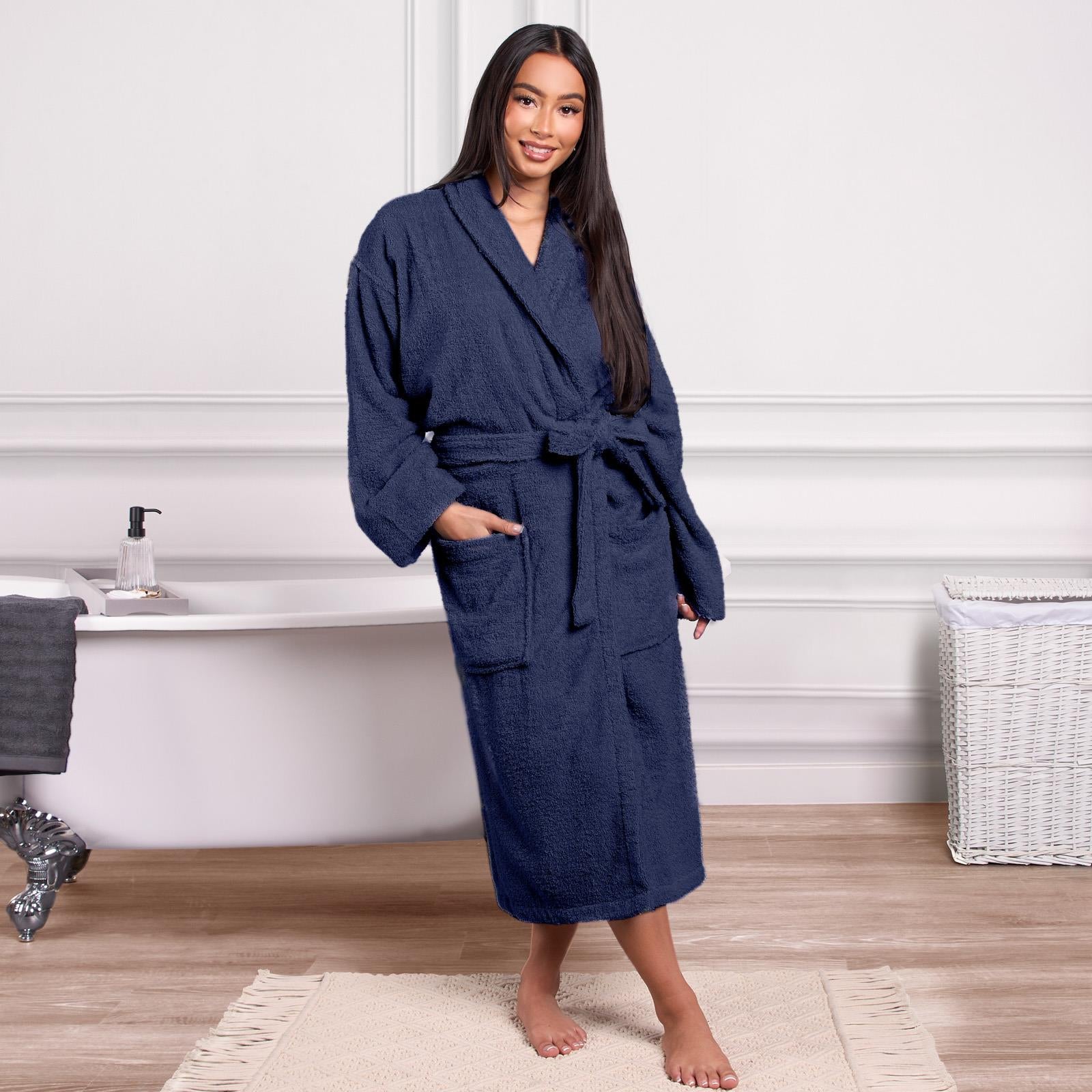 Brentfords Luxury 100% Cotton Bath Robe Terry Towel Soft Dressing Gown Unisex
