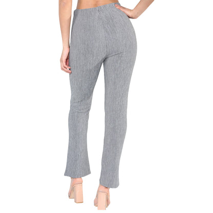 2 PACK WOMENS BOOTLEG TROUSERS LADIES BOOTCUT STRETCH FINELY RIBBED WORK BOTTOMS